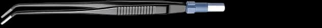 TC Bipolarpinzette 19 cm gewinkelt m/HM-Maul 2x12 mm, isol., Flachstecker